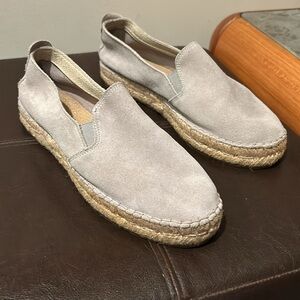 Fabiolas Gray Suede Espadrilles Women’s Size EU 39 US 8.5 Slip On Shoes